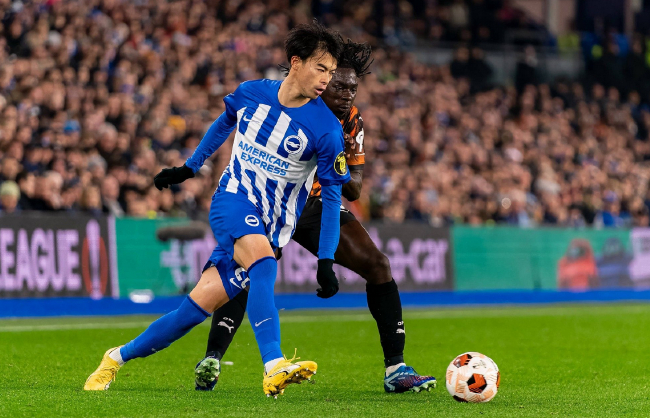 日本球员英超联赛弓手榜 三笘薰15球反超冈崎慎司