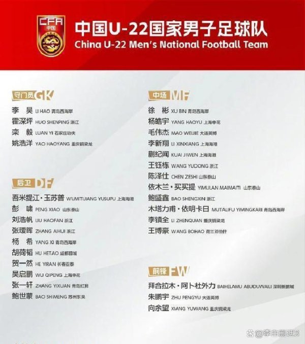 U22国足29东说念主大名单曝光，新老交替装扮精巧，亚洲杯拼搏冲出小组！